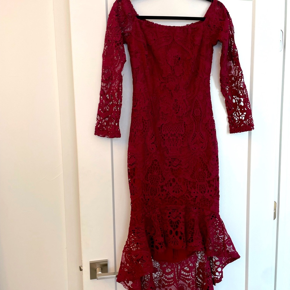 Lace high low dress
